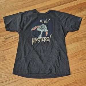 Warner Bros. Bugs Bunny Oh, No Hipsters Gray Tee Sz L